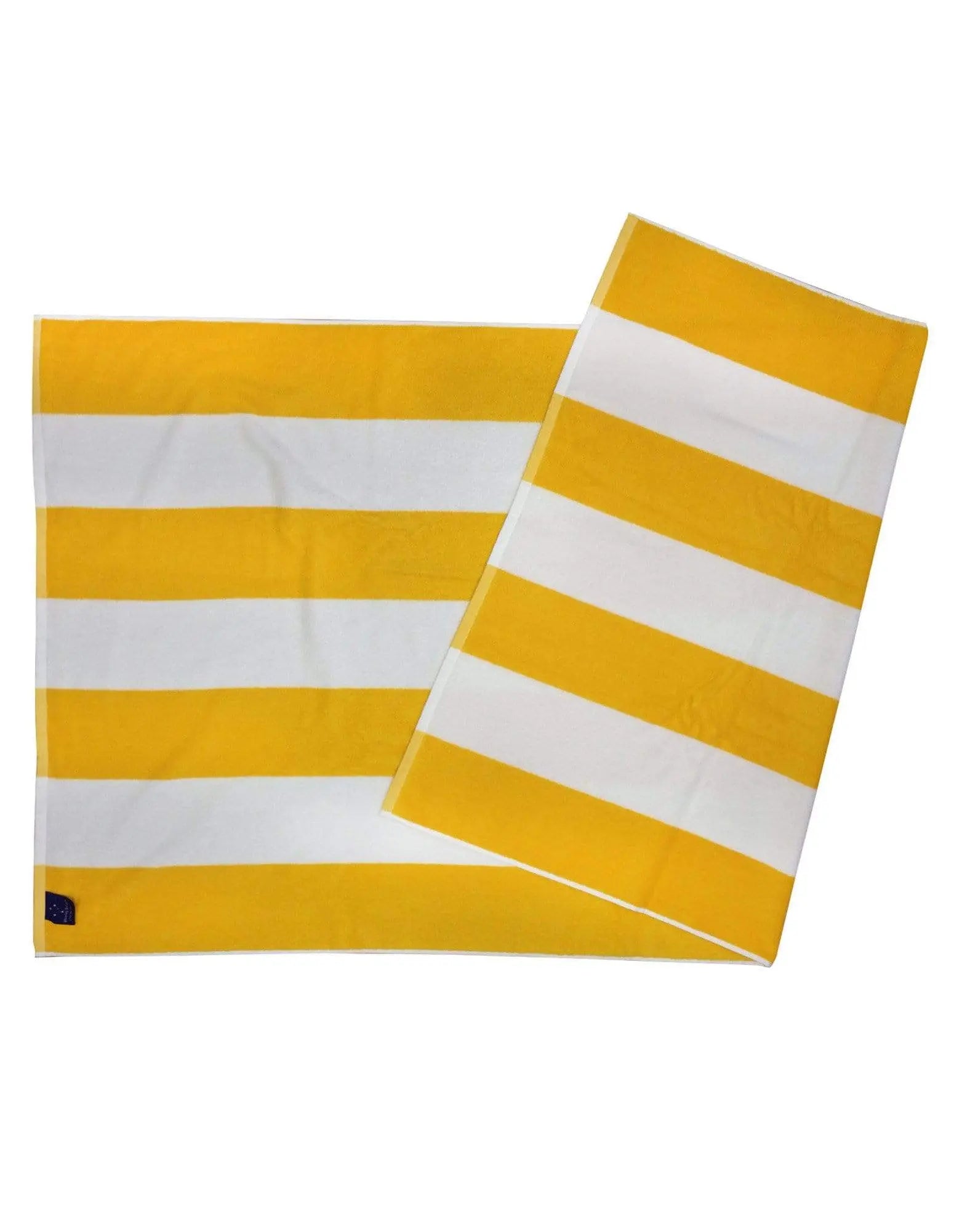 Striped Beach Towel TW07 Work Wear Australian Industrial Wear "162.5cm (L) 87.5cm (W)" Gold/White